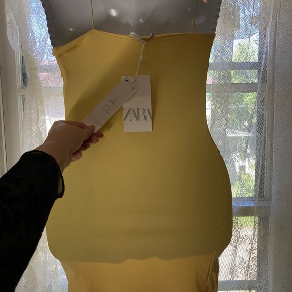 Zara Yellow Spaghetti Strap Dress S NWT! - Picture 3 of 5